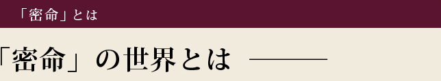 「密命」とは