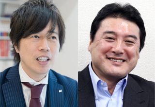 『HRプロファイリング 本当の適性を見極める「人事の科学」』(日本経済新聞出版刊)の著者・須古勝志さん(右)と田路和也さん(左)