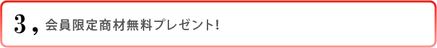 3)会員限定商材無料プレゼント!