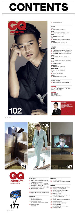 GQ 4月号目次