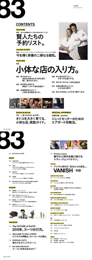 GQ 4月号目次